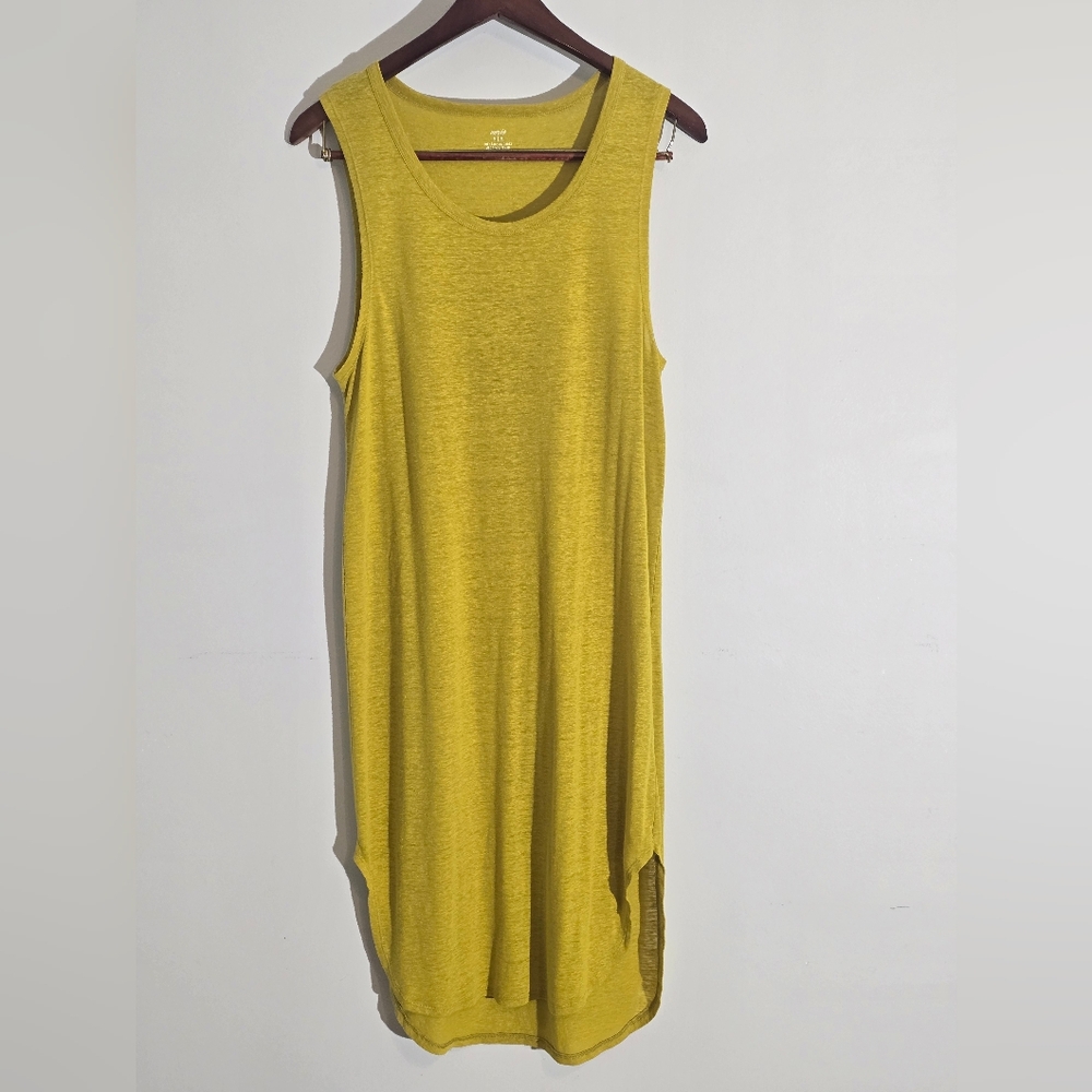 Aerie Linen Blend Casual Tank Midi Dress